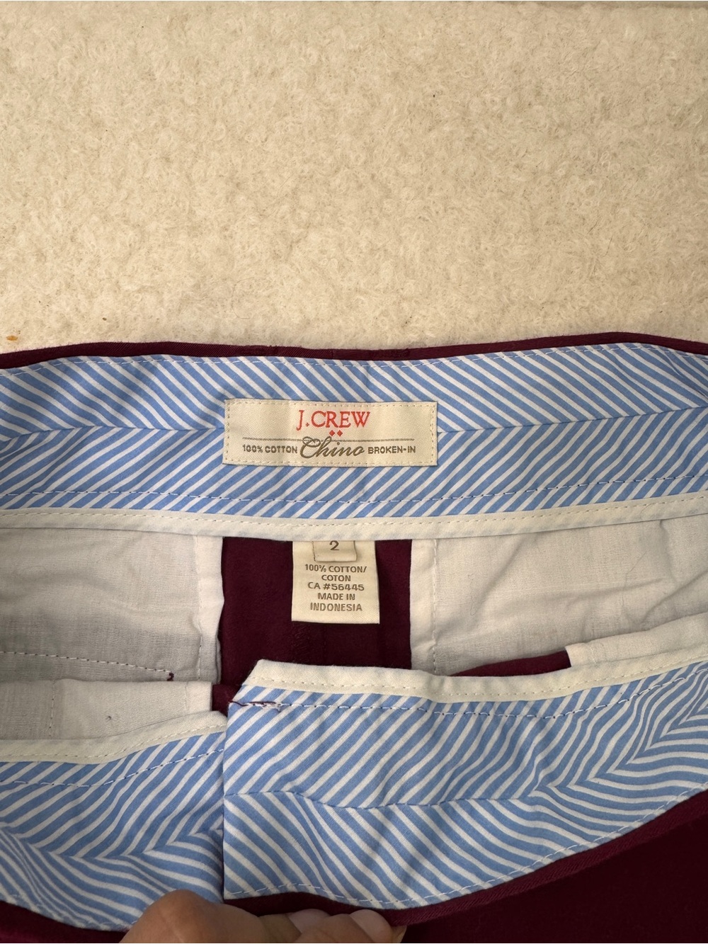 J. Crew Women's Burgundy Chino Bermuda Shorts - Picture 3 of 3